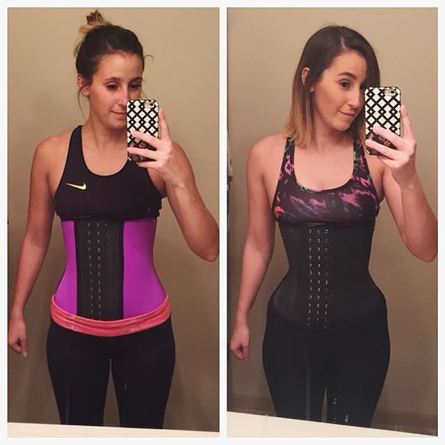 before and after faja deportiva waist trainer pics